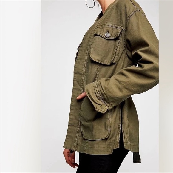 Free People In Our Nature Green Belted Utility Jacket - Picture 1 of 10